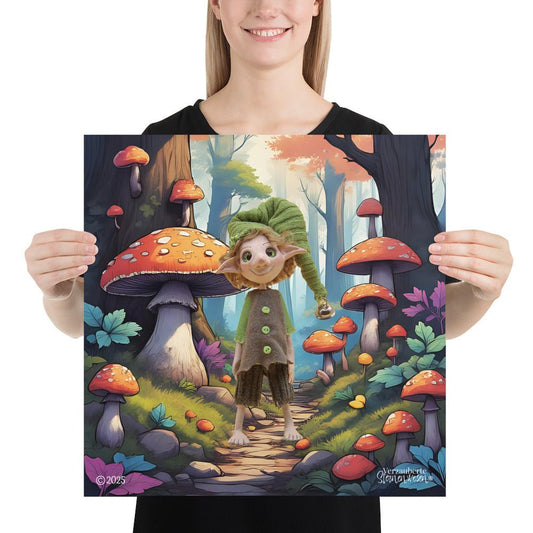 Henrick der Wichtel, Premium Poster in Museumsqualität - Verzauberte Sternenwesen