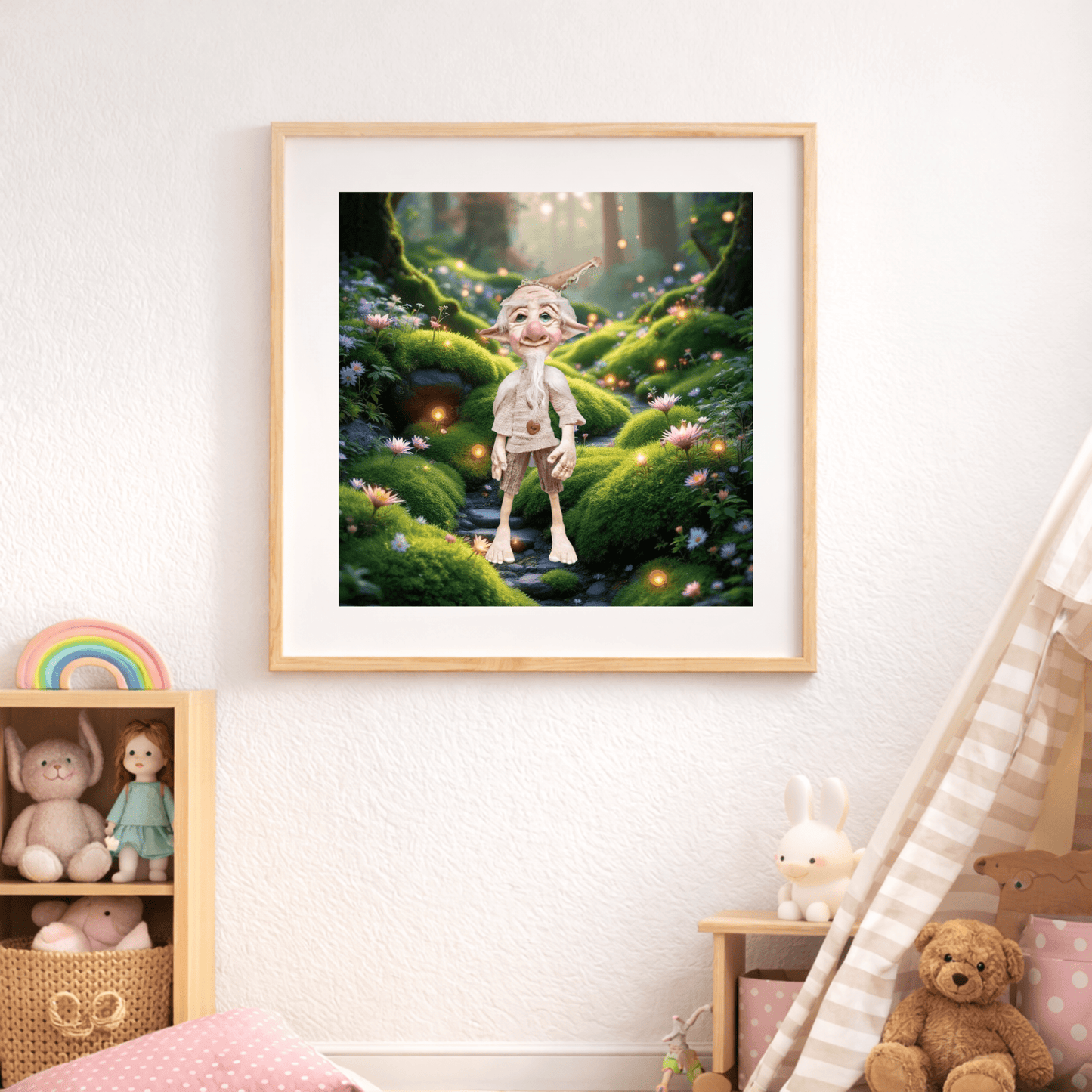 Poster von Gnom Alfred im mystischen Wald - verzauberte - sternenwesen.de | Magische Welten entdecken