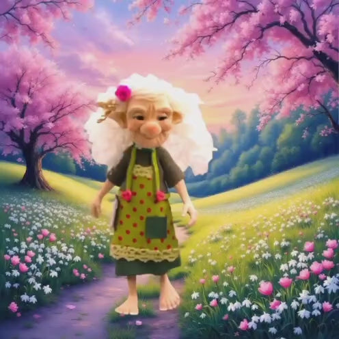 Poster der Gnomin Frida im Frühling